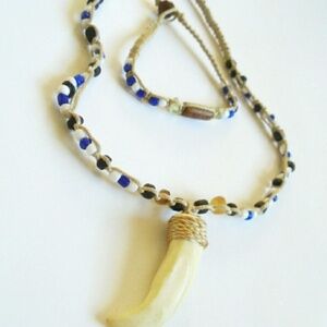 Tooth choker necklace + bracelet
